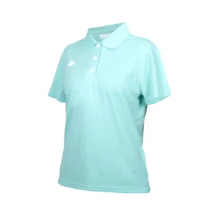 【KAPPA】女短袖POLO衫-台灣製 慢跑 高爾夫 網球 吸濕排汗 上衣 蒂芬綠白(321S7UW-WEV)