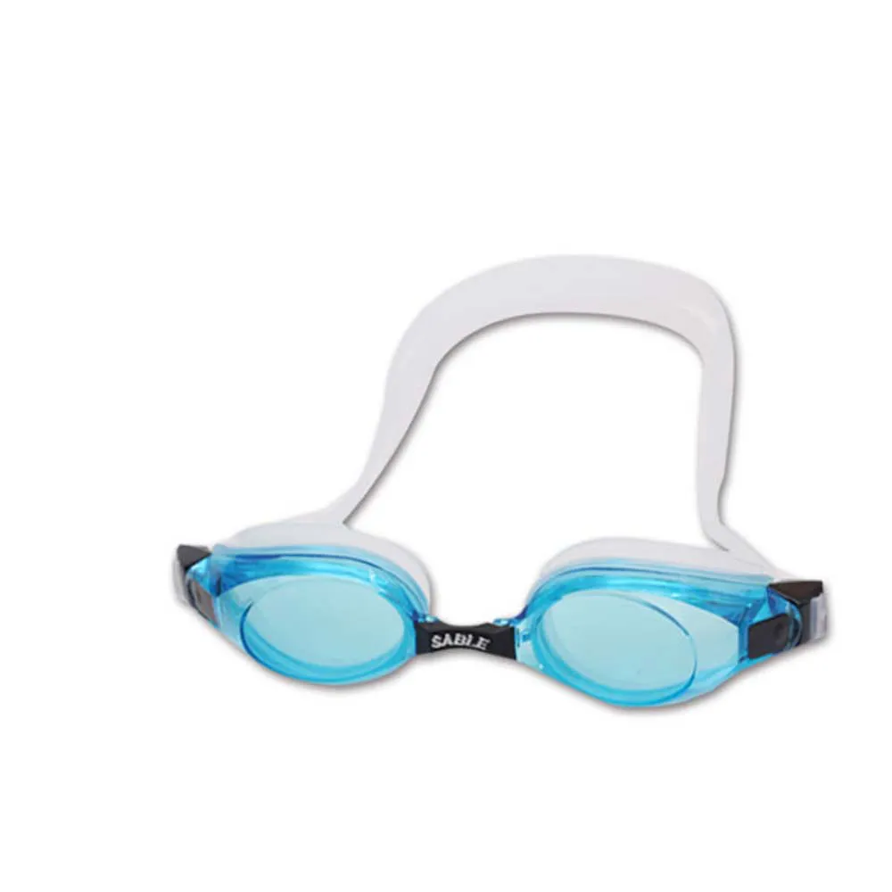 【SABLE】黑貂 長泳型泳鏡-游泳 防霧 抗UV 塑鋼玻璃鏡片 水藍白(902ST-01-05)