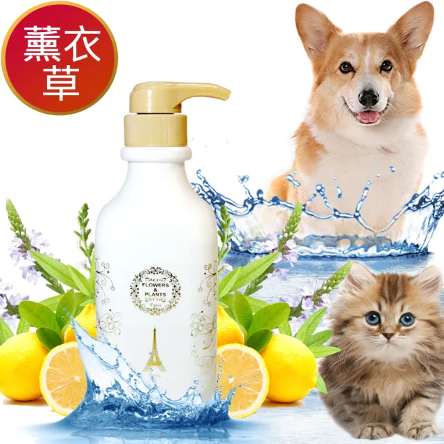 【愛戀花草】薰衣草★白毛亮澤寵物順毛6件組(沐浴500mlx2+潤絲500mlx2+香水100mlx2)