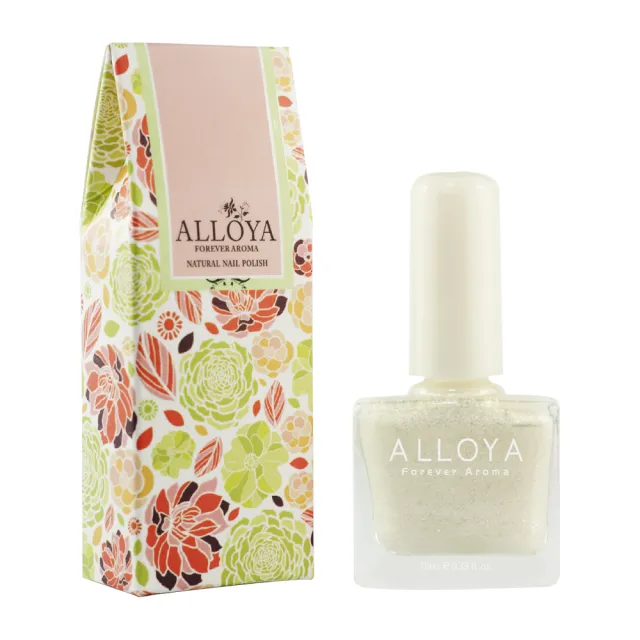 【英國ALLOYA愛若雅】Y042  香氛水指彩甲油(可剝可撕 雪白星光)