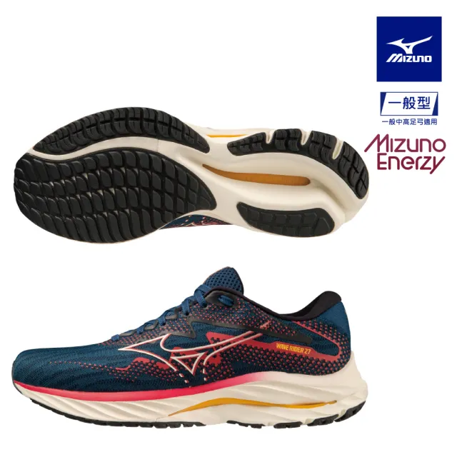 【MIZUNO 美津濃】WAVE RIDER 27 男款慢跑鞋 J1GC2303XX(慢跑鞋)