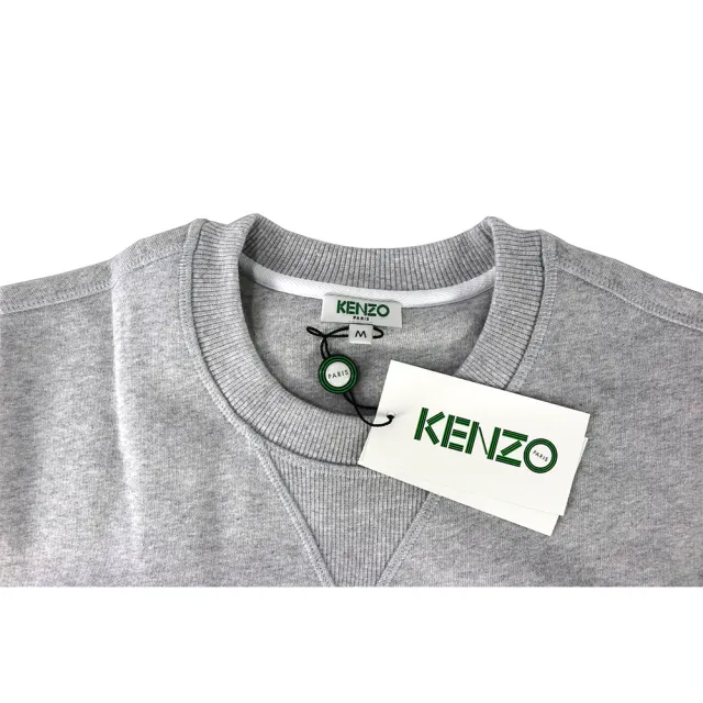 【KENZO】LOGO不規則圖案 男生厚款毛衣(淺灰色)