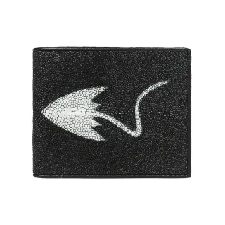 【Sarlisi】泰國珍珠魚皮皮夾短夾兩折錢包