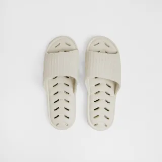 【HOLA】EVA緩壓排水浴室拖鞋-白灰M 24cm
