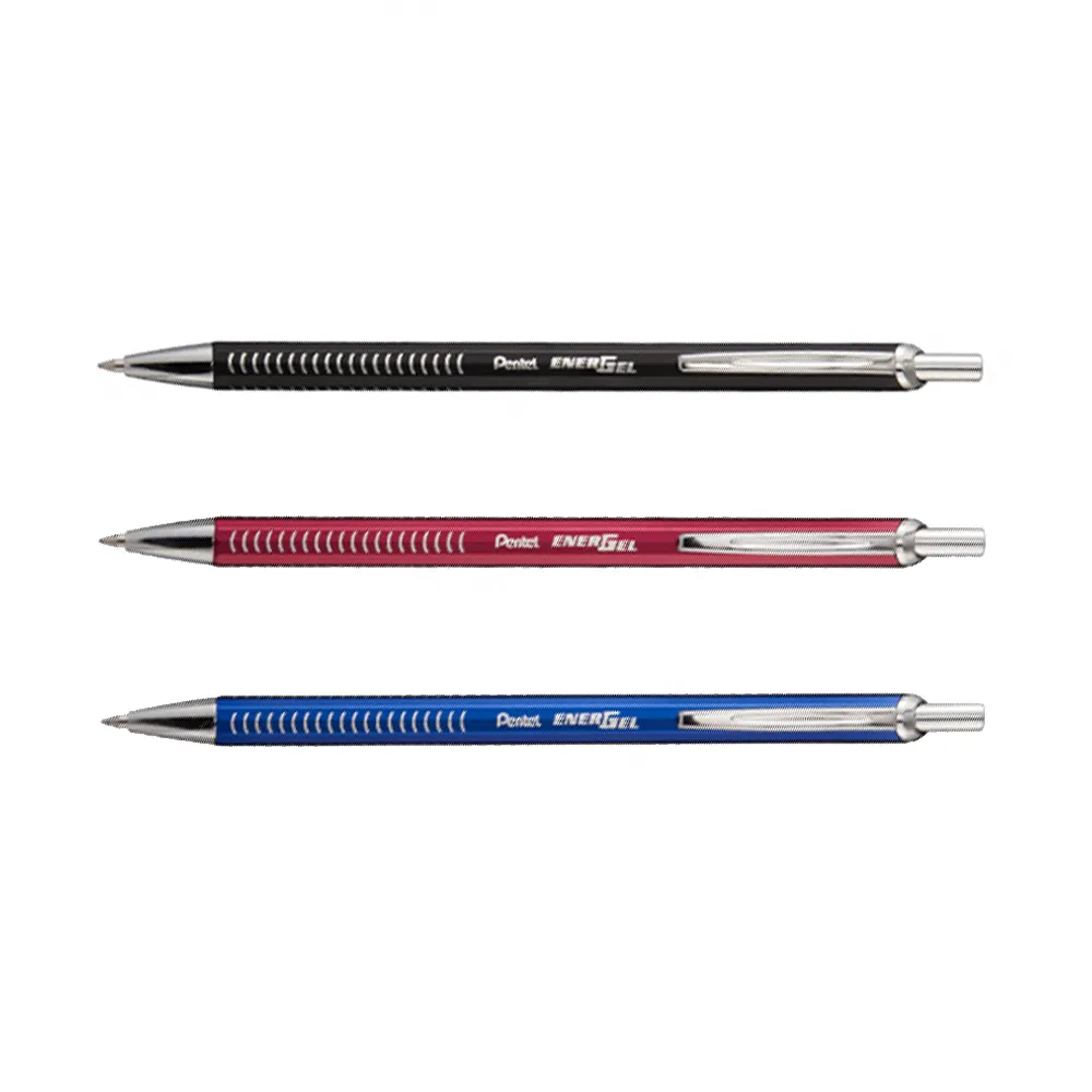 【Pentel 飛龍】ENERGEL 金屬細軸極速鋼珠筆 0.7mm/支 XBL447(黑/紅/藍)