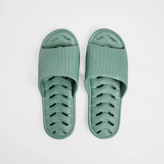 【HOLA】EVA緩壓排水浴室拖鞋-深綠M 25.5cm