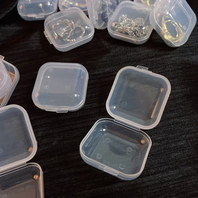 【Emi 艾迷】迷你透明品收納盒10入 耳環收納 方便攜帶 防氧化 易辨識