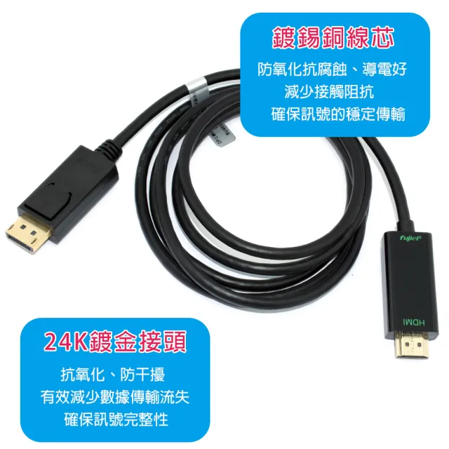 【Fujiei】DP 轉 HDMI轉接器1.8M(DisplayPort TO HDMI 4K影音訊號線)