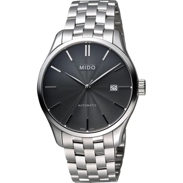 【MIDO 美度】官方授權 Belluna II Gent 經典機械錶-黑x銀/40mm(M0244071106100)