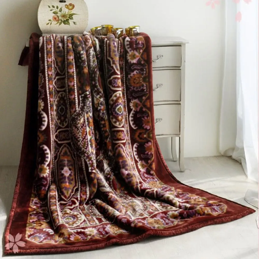 【大阪寢屋川】《米亞皇宮-紅》日製雙層單人毯(140*200CM)