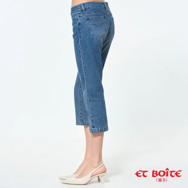 【任選2件990元-BLUE WAY】女裝 經典刷色低腰七分褲 牛仔褲-ET BOiTE箱子