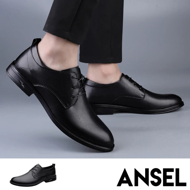 ANSEL 真皮馬丁靴/真皮手工縫線百搭復古休閒馬丁靴-男鞋