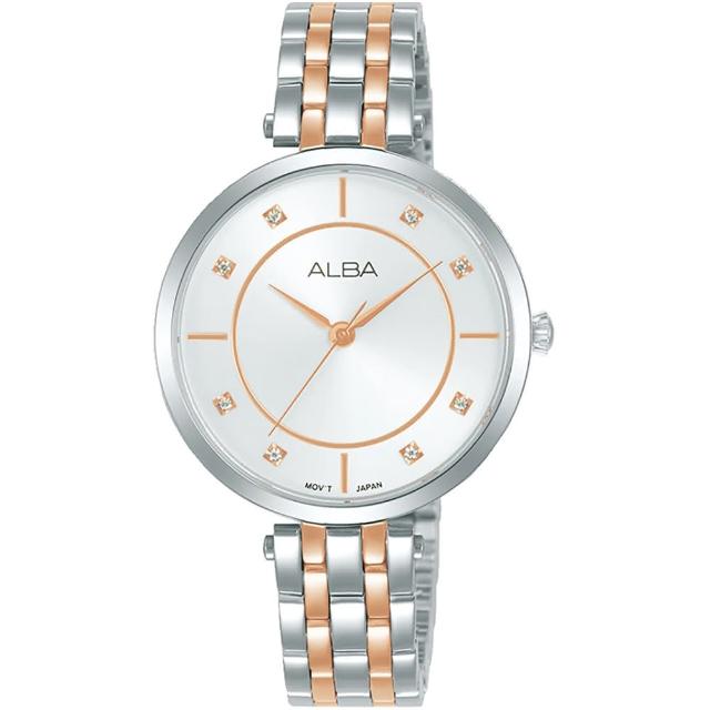 【ALBA】雅柏 典雅時尚晶鑽手錶-32mm 母親節 送禮(Y121-X160KS/ARX078X1)
