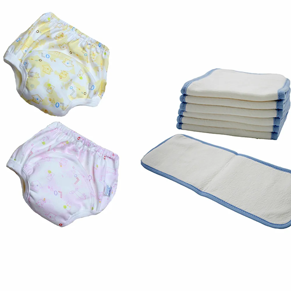 【悠遊寶國際-MIT手作的溫暖】台灣精製環保布尿布經濟組(女寶寶 2褲+6墊)