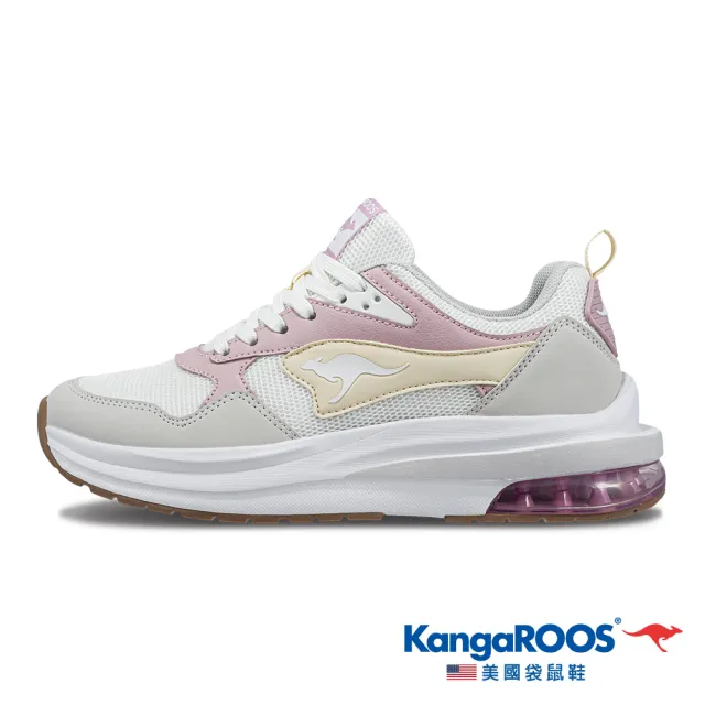 【KangaROOS】雙11 女 CAPSULE 2 太空科技氣墊跑鞋 運動鞋 休閒鞋 米/粉/鵝黃-KW32273(米/粉/鵝黃-KW32273)