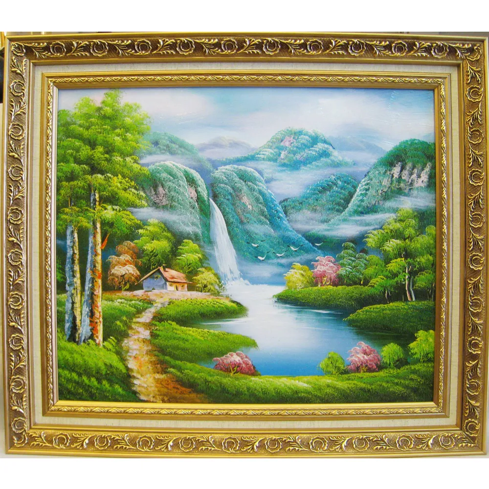 激安挑戦！！ 開運陶源】開運進財化煞*山水畫*山水圖(60x52cm) - momo購物網 絵画/タペストリー