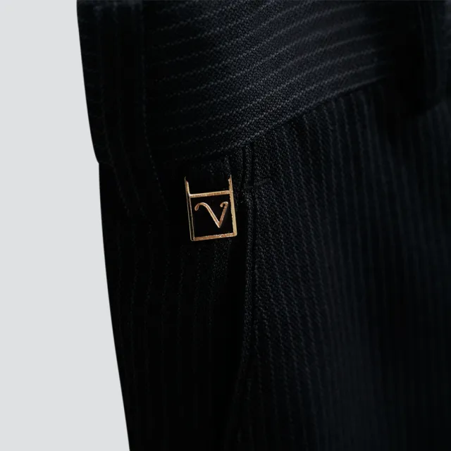 【Emilio Valentino 范倫提諾】經典條紋平面西裝褲(黑)