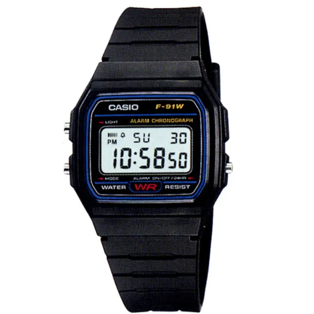 【CASIO】勇者不敗經典運動電子腕錶(F-91W-1)