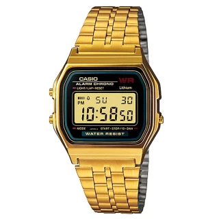 【CASIO】復古風潮的方形經典電子錶(A-159WGEA-1)