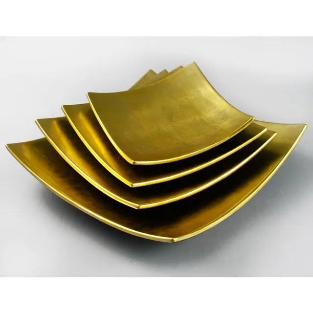 【MU LIFE 荒木雕塑藝品】黃金漆器盤(25cm)
