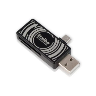 【aibo】OTG115 雙介面 OTG讀卡機(USB A公+SD/TF讀卡)