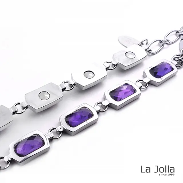 【La Jolla】蕭邦五號戀曲 純鈦鍺手鍊(紫水晶)