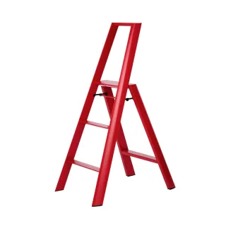 【長谷川Hasegawa】三階LUCANO設計梯-紅色-ML-3RD-日本設計 -3尺/79CM踏台鋁梯(ML系列ML-3RD)