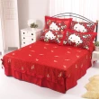 【享夢城堡】精梳棉單人床包涼被三件組(HELLO KITTY 我的RIBBON時尚-紅)