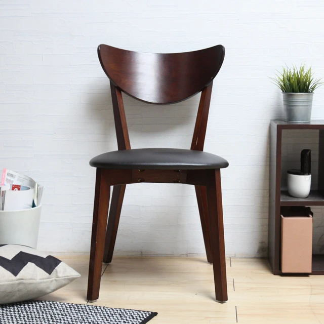 【H&D 東稻家居】日式簡約圓弧木作餐椅-3色(單椅)