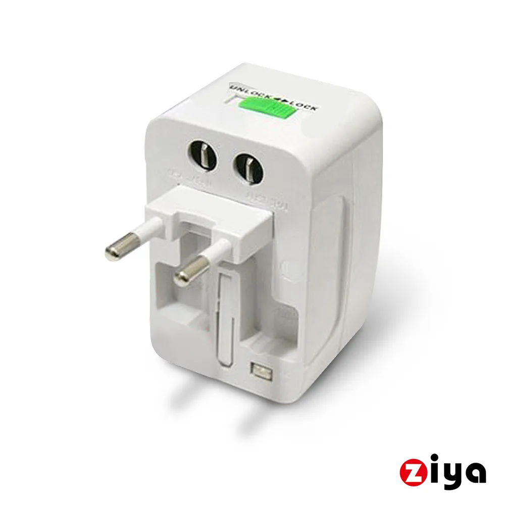 【ZIYA】多國充電器轉接頭/國際充電器插座頭(4in1 美規US+歐規EU+澳規AU+英規UK)