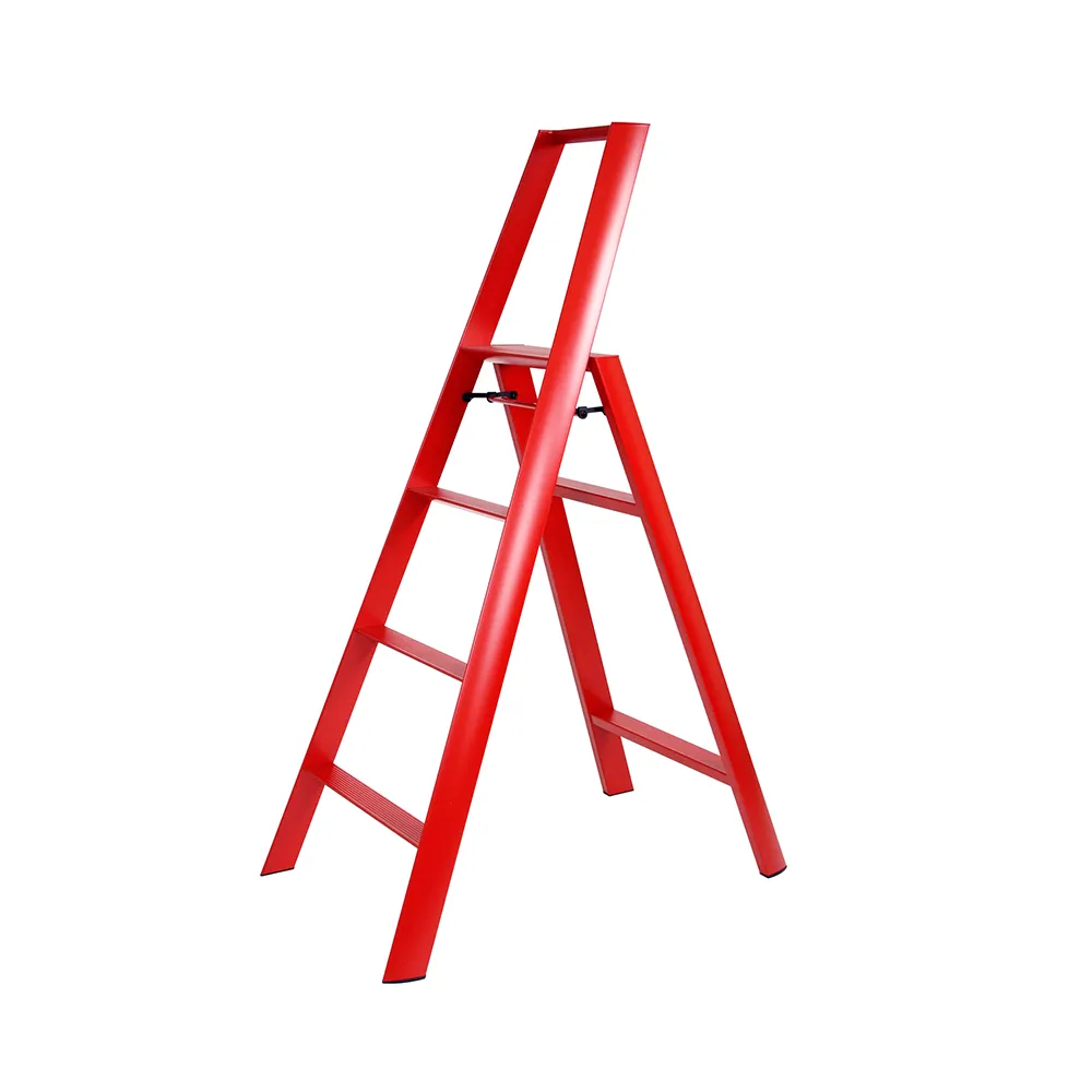 【長谷川Hasegawa】四階LUCANO設計梯-紅色-ML-4RD-日本設計 -4尺/108CM踏台鋁梯(ML系列ML-4RD)