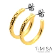 【TiMISA】格緻星光-細版 純鈦耳環一對(雙色可選)