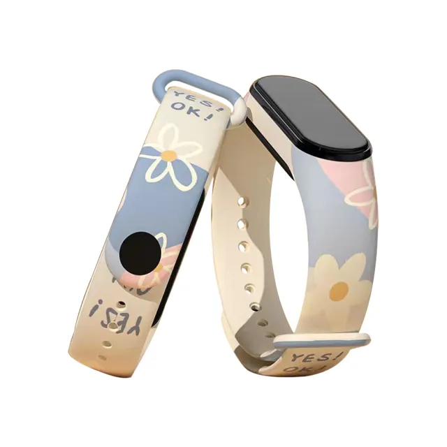 【YUNMI】小米手環8 莫蘭迪印花替換腕帶 液態矽膠運動錶帶 替換錶帶(小米手環8錶帶)