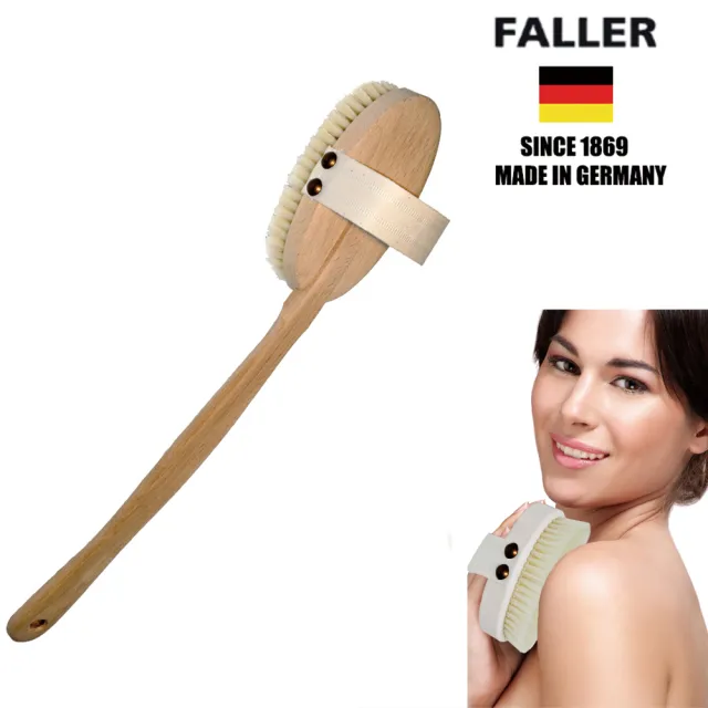 【FALLER德國芙樂森詠木香】德國製白豚鬃筋膜放鬆沐浴刷可拆式(厚刷/沐浴按摩美容)