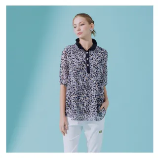 【YUTZUYA 優姿雅】小立領花朵長版上衣