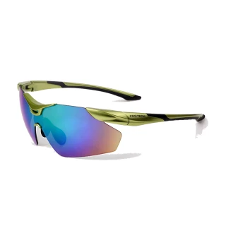 【PROTECH】ADP014專業級運動太陽炫彩眼鏡(芥末綠色框+炫彩片)
