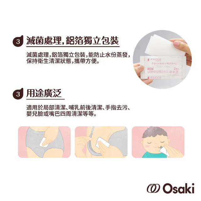 【日本OSAKI】Monari清淨棉-40入(新包裝!哺乳後清潔-親膚!媽媽寶寶適用-)