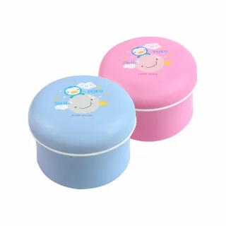 【PUKU 藍色企鵝】粉樸盒+兔毛粉撲(水色/粉色)