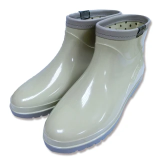 【Sanho   三和牌】MIT新素雅百搭短雨鞋/雨靴 休閒防水鞋(象牙色/台灣製造    現貨)