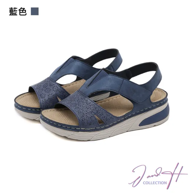 【J&H collection】輕便魔鬼氈厚底涼鞋(現+預 黑色 / 米色 / 藍色)