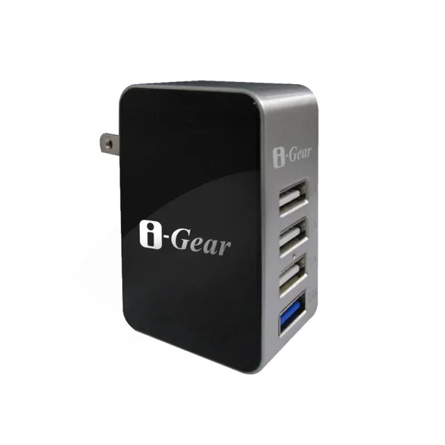 【i-Gear】4 port USB大電流旅充變壓器(IAU-54A)