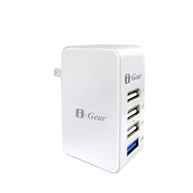 【i-Gear】4 port USB大電流旅充變壓器(IAU-54A)