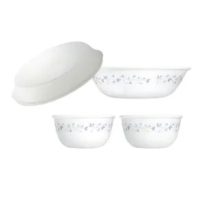 【美國康寧 CORELLE】絕美紫薇4件式湯碗組(401)