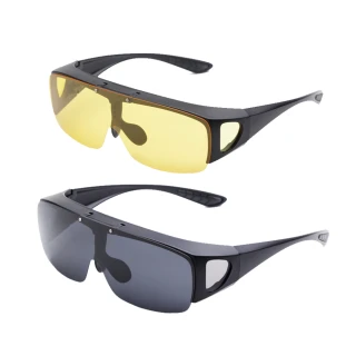 【MEGASOL】UV400偏光側開窗外挂太陽眼鏡(可掀式加大款-MS8118-破盤2套再贈濾藍光隨機1支)