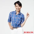 【BOBSON】女款格子襯衫(藍25137-58)