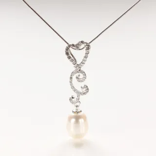 【寶石方塊】天然珍珠項鍊-925銀飾-繁花似錦(天然珍珠)