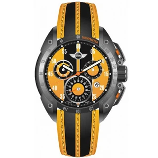 【MINI Swiss Watches】黃色小鋼砲時尚男用三眼腕錶(MINI-160111)