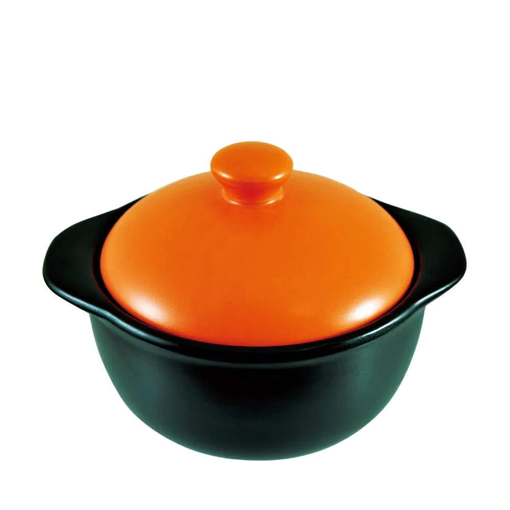 【新食器】MIT認證陶瓷彩釉個人鍋1L(橘色)