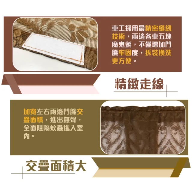 【G+居家】透氣紗防蚊門簾(長簾/風水簾/雙開簾/阻隔簾/夏季防蟲門簾/加密網紗門簾/靜音門簾)