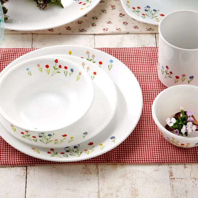 【CORELLE 康寧餐具】春漾花朵10吋方形餐盤(2213)